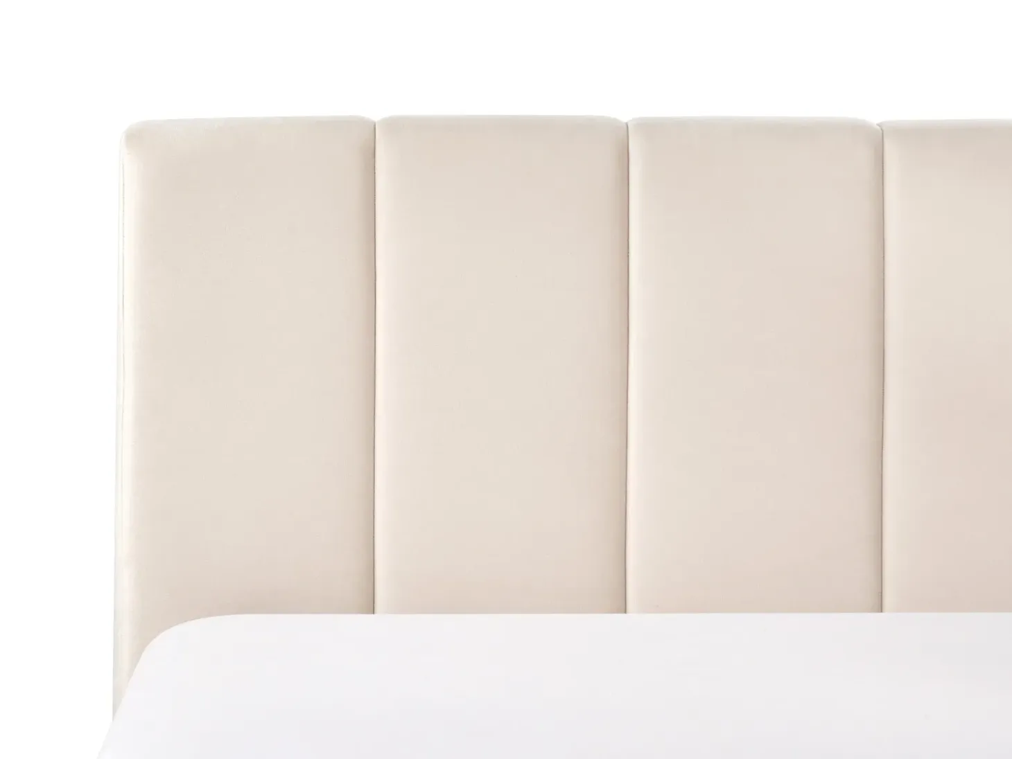 Outlet Łóżko z pojemnikiem DREUX Welur Jasnobeżowy 180 x 200 cm Łóżka Tapicerowane|Łóżka Podwójne