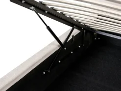 Clearance Łóżko z pojemnikiem LAGARDE Złamana biel 160 x 200 cm Łóżka Tapicerowane|Łóżka Podwójne