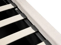 Clearance Łóżko z pojemnikiem LAGARDE Złamana biel 160 x 200 cm Łóżka Tapicerowane|Łóżka Podwójne