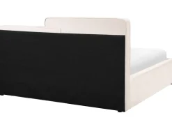 Clearance Łóżko z pojemnikiem LAGARDE Złamana biel 160 x 200 cm Łóżka Tapicerowane|Łóżka Podwójne