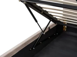 Online Łóżko z pojemnikiem LAGORD Beżowoszary 180 x 200 cm Łóżka Tapicerowane|Łóżka Podwójne