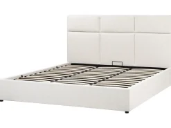 Sale Łóżko z pojemnikiem LAGORD Złamana biel 180 x 200 cm Łóżka Tapicerowane|Łóżka Podwójne