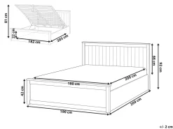 Outlet Łóżko z pojemnikiem LAMBRES Drewno sosnowe 180 x 200 cm Łóżka Podwójne|Łóżka Z Pojemnikiem