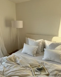 Sale LAVAUR Boucle Złamana biel 180 x 200 cm Łóżka Tapicerowane|Łóżka Podwójne