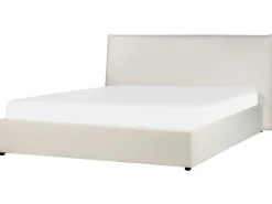 Sale LAVAUR Boucle Złamana biel 180 x 200 cm Łóżka Tapicerowane|Łóżka Podwójne