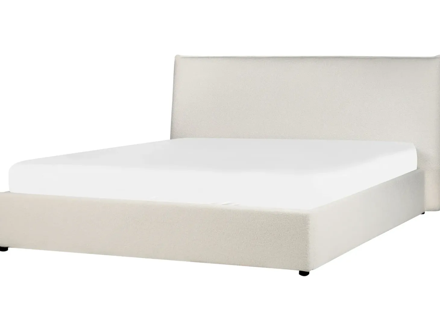 Sale LAVAUR Boucle Złamana biel 180 x 200 cm Łóżka Tapicerowane|Łóżka Podwójne