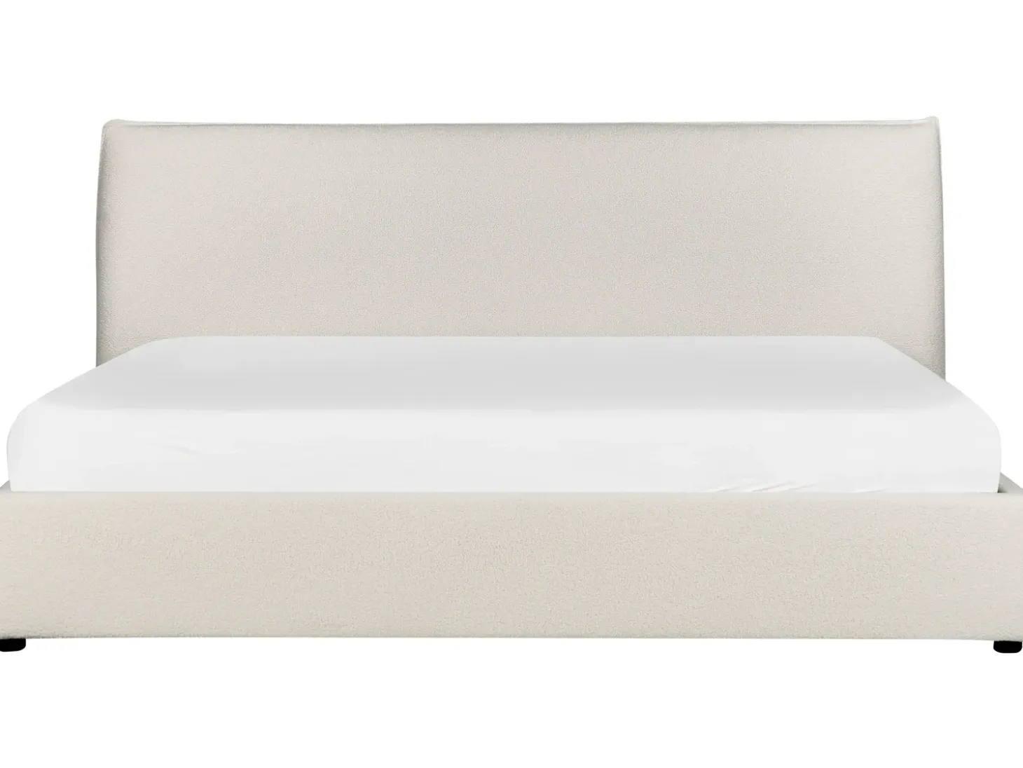 Sale LAVAUR Boucle Złamana biel 180 x 200 cm Łóżka Tapicerowane|Łóżka Podwójne