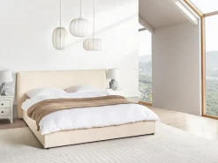 Best LAVAUR Boucle 180 x 200 cm Łóżka Tapicerowane|Łóżka Podwójne