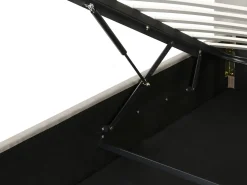 LAVAUR Welur Beżowoszary 180 x 200 cm Łóżka Tapicerowane|Łóżka Podwójne