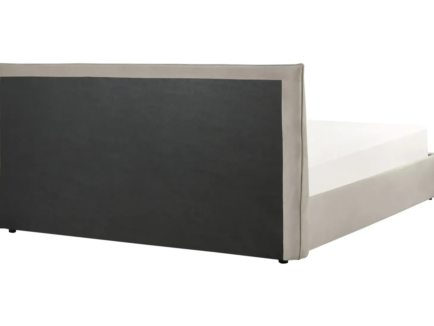 LAVAUR Welur Beżowoszary 180 x 200 cm Łóżka Tapicerowane|Łóżka Podwójne