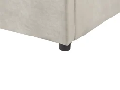 LAVAUR Welur Beżowoszary 180 x 200 cm Łóżka Tapicerowane|Łóżka Podwójne