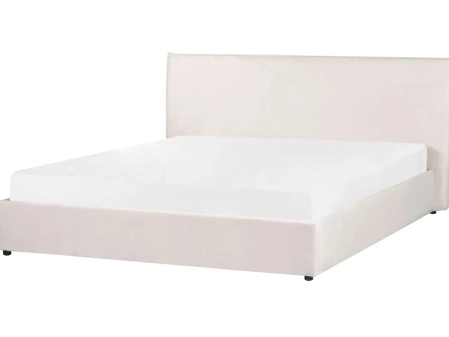 Clearance LAVAUR Welur Złamana biel 180 x 200 cm Łóżka Tapicerowane|Łóżka Podwójne