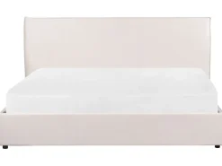 Clearance LAVAUR Welur Złamana biel 180 x 200 cm Łóżka Tapicerowane|Łóżka Podwójne