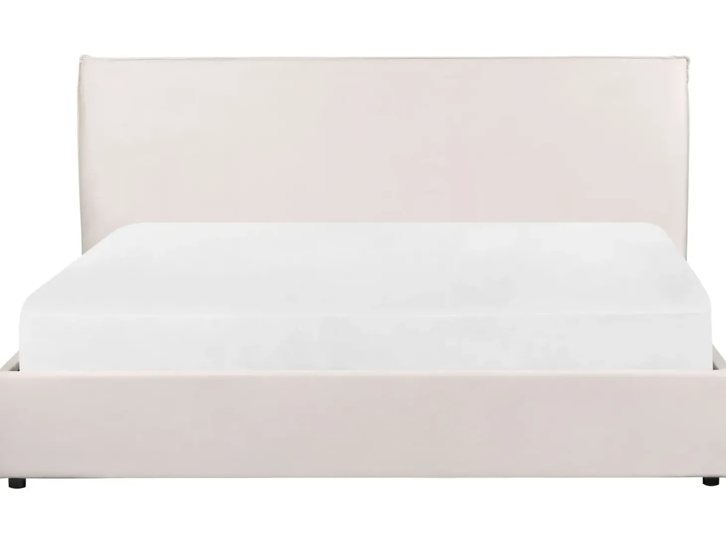 Clearance LAVAUR Welur Złamana biel 180 x 200 cm Łóżka Tapicerowane|Łóżka Podwójne