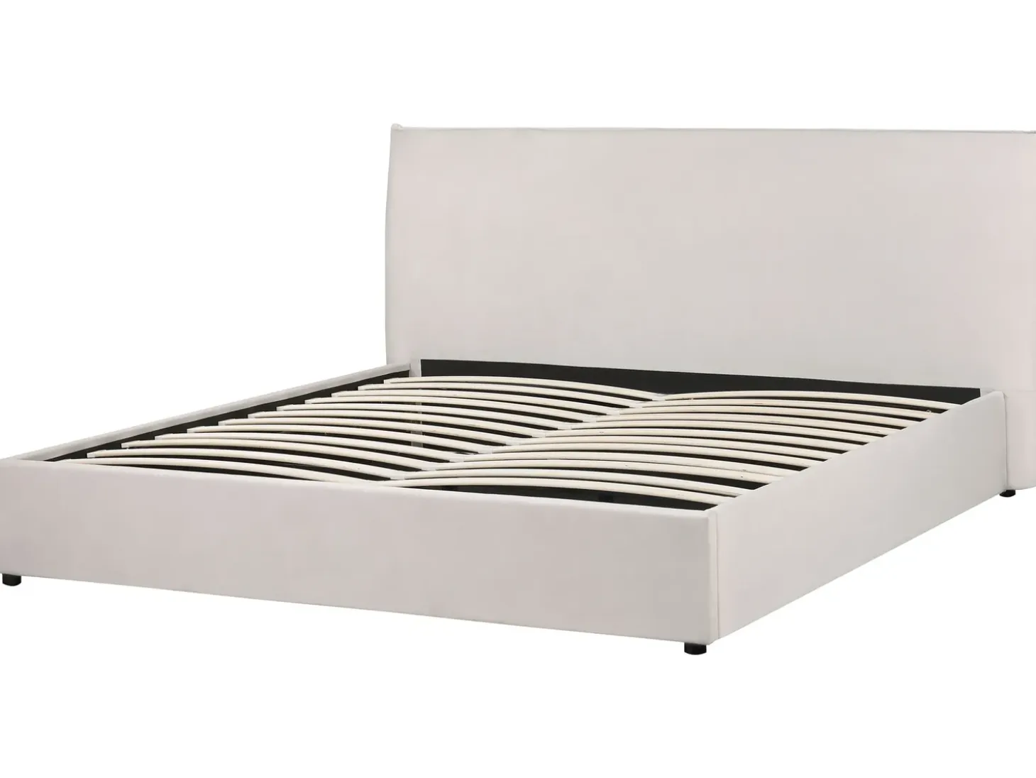 Clearance LAVAUR Welur Złamana biel 180 x 200 cm Łóżka Tapicerowane|Łóżka Podwójne