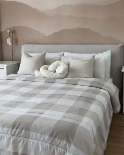 Clearance LAVAUR Welur Złamana biel 180 x 200 cm Łóżka Tapicerowane|Łóżka Podwójne