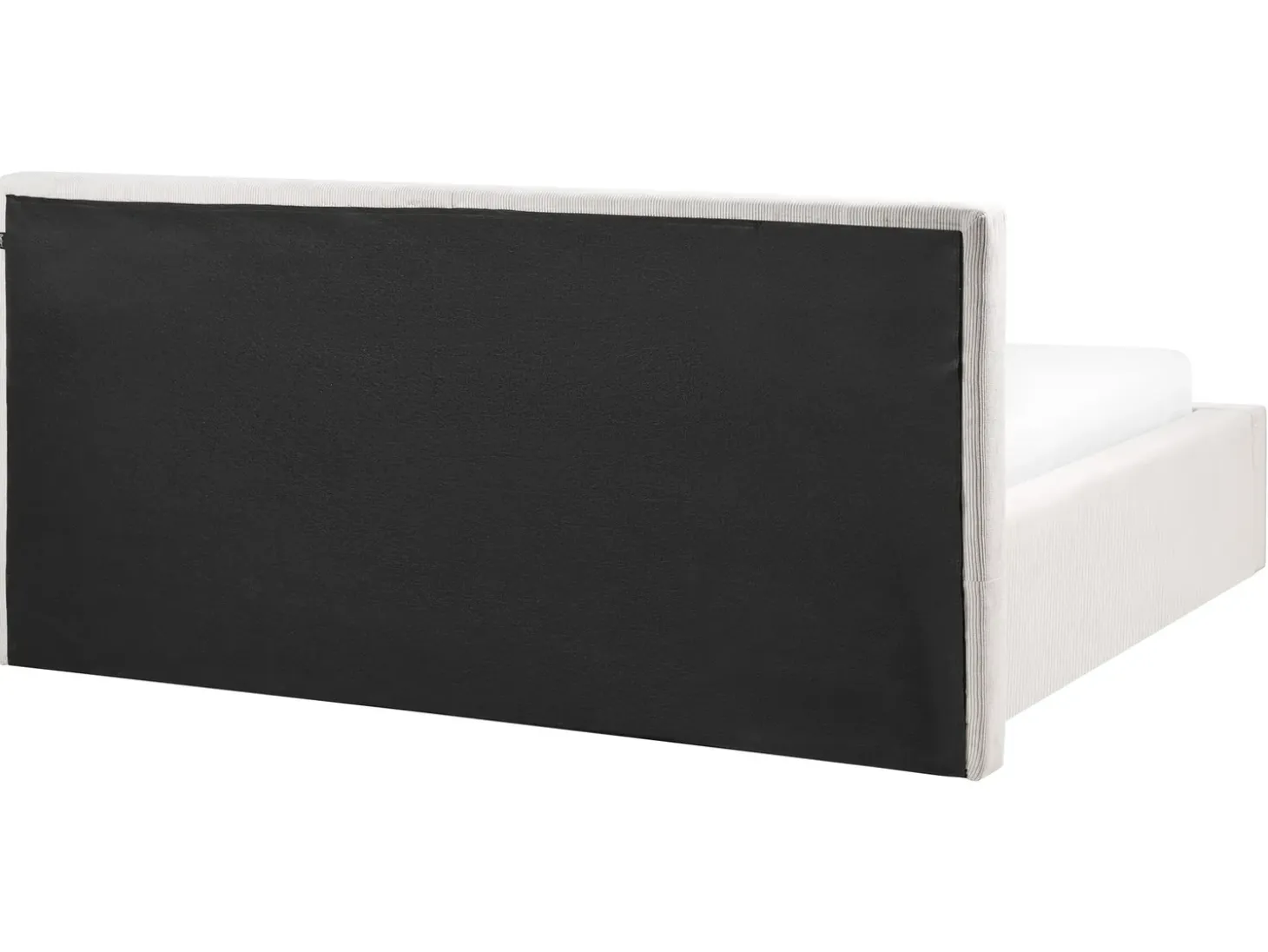 Discount Łóżko z pojemnikiem LILLEBONNE Sztruks Jasnobeżowy 160 x 200 cm Łóżka Tapicerowane|Łóżka Podwójne