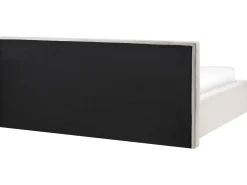 Outlet Łóżko z pojemnikiem LILLEBONNE Sztruks Jasnobeżowy 180 x 200 cm Łóżka Tapicerowane|Łóżka Podwójne