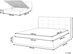 Discount Łóżko z pojemnikiem LORIENT Boucle 140 x 200 cm Łóżka Tapicerowane|Łóżka Podwójne