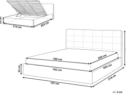 Clearance Łóżko z pojemnikiem LORIENT 180 x 200 cm Łóżka Tapicerowane|Łóżka Podwójne