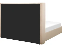 Outlet LUBBON Welur Beżowy 160 x 200 cm Łóżka Tapicerowane|Łóżka Podwójne