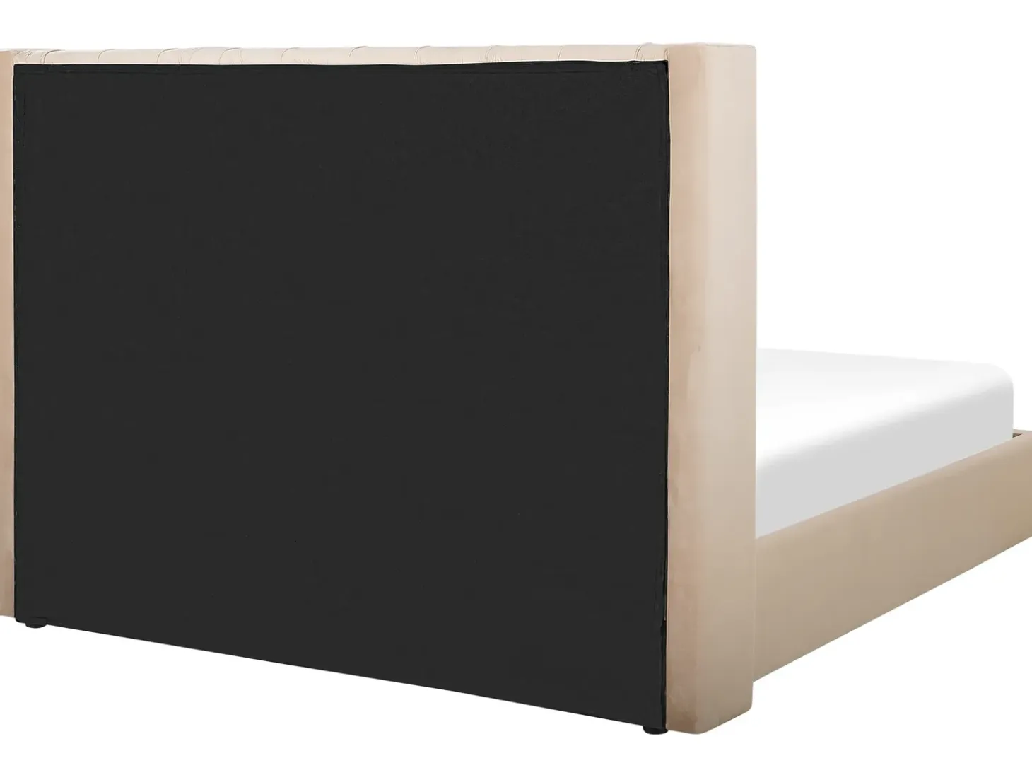 Outlet LUBBON Welur Beżowy 160 x 200 cm Łóżka Tapicerowane|Łóżka Podwójne