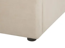 Outlet LUBBON Welur Beżowy 160 x 200 cm Łóżka Tapicerowane|Łóżka Podwójne