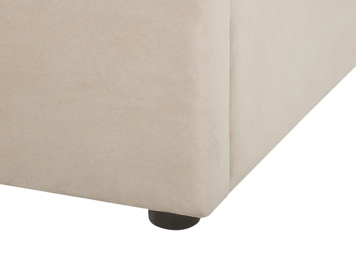 Outlet LUBBON Welur Beżowy 160 x 200 cm Łóżka Tapicerowane|Łóżka Podwójne