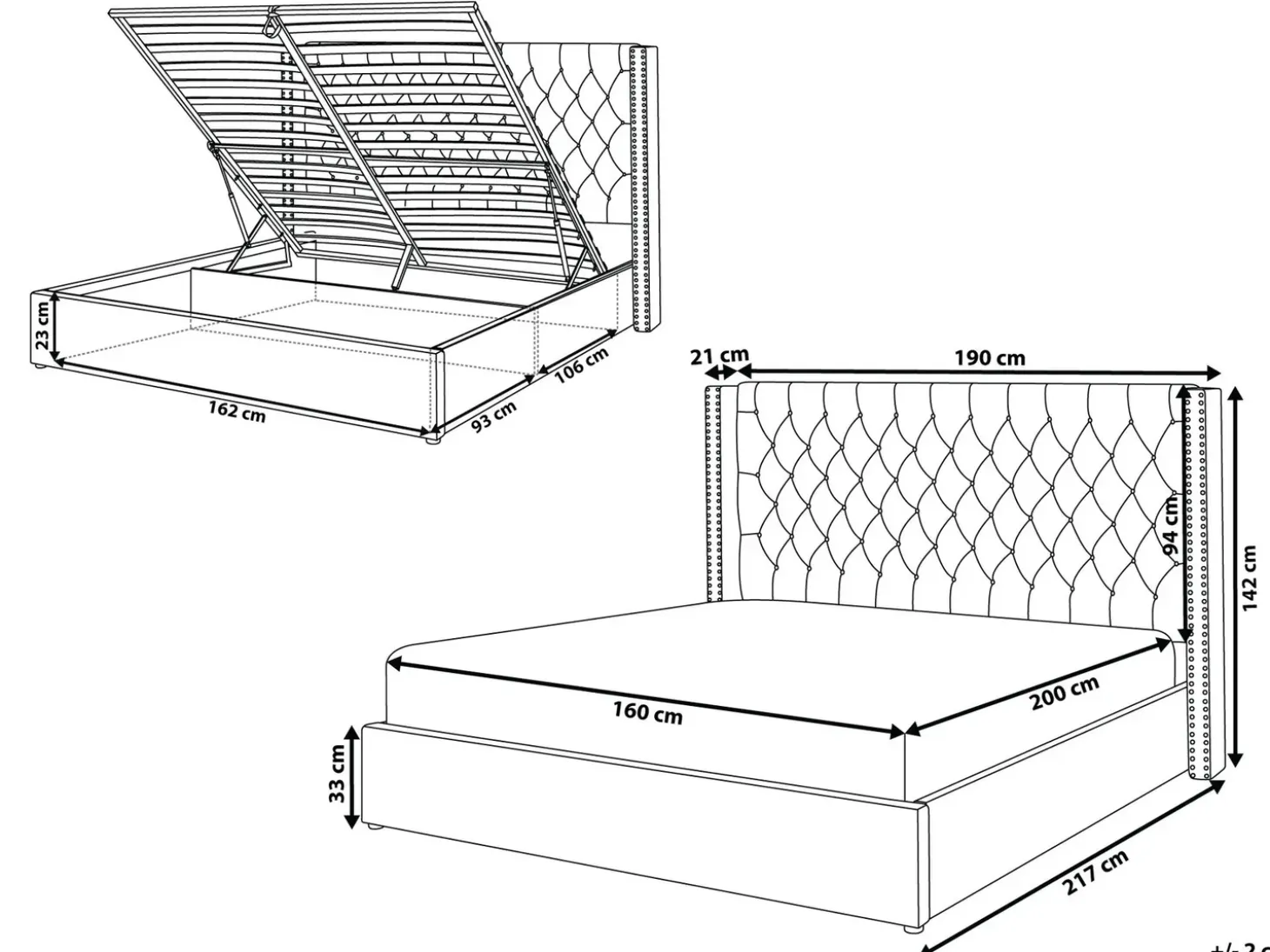 Outlet LUBBON Welur Beżowy 160 x 200 cm Łóżka Tapicerowane|Łóżka Podwójne