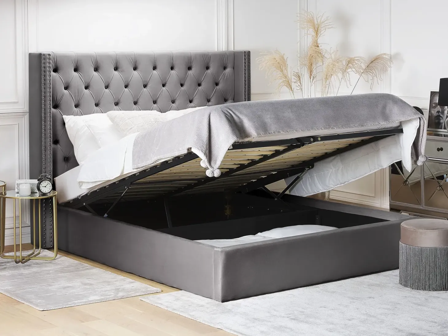 Online LUBBON Welur 180 x 200 cm Łóżka Tapicerowane|Łóżka Podwójne