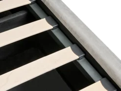 Hot Łóżko z pojemnikiem LUBBON Welur Jasnoszary 140 x 200 cm Łóżka Tapicerowane|Łóżka Podwójne