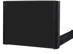 Outlet LUBBON Welur Czarny 160 x 200 cm Łóżka Tapicerowane|Łóżka Podwójne