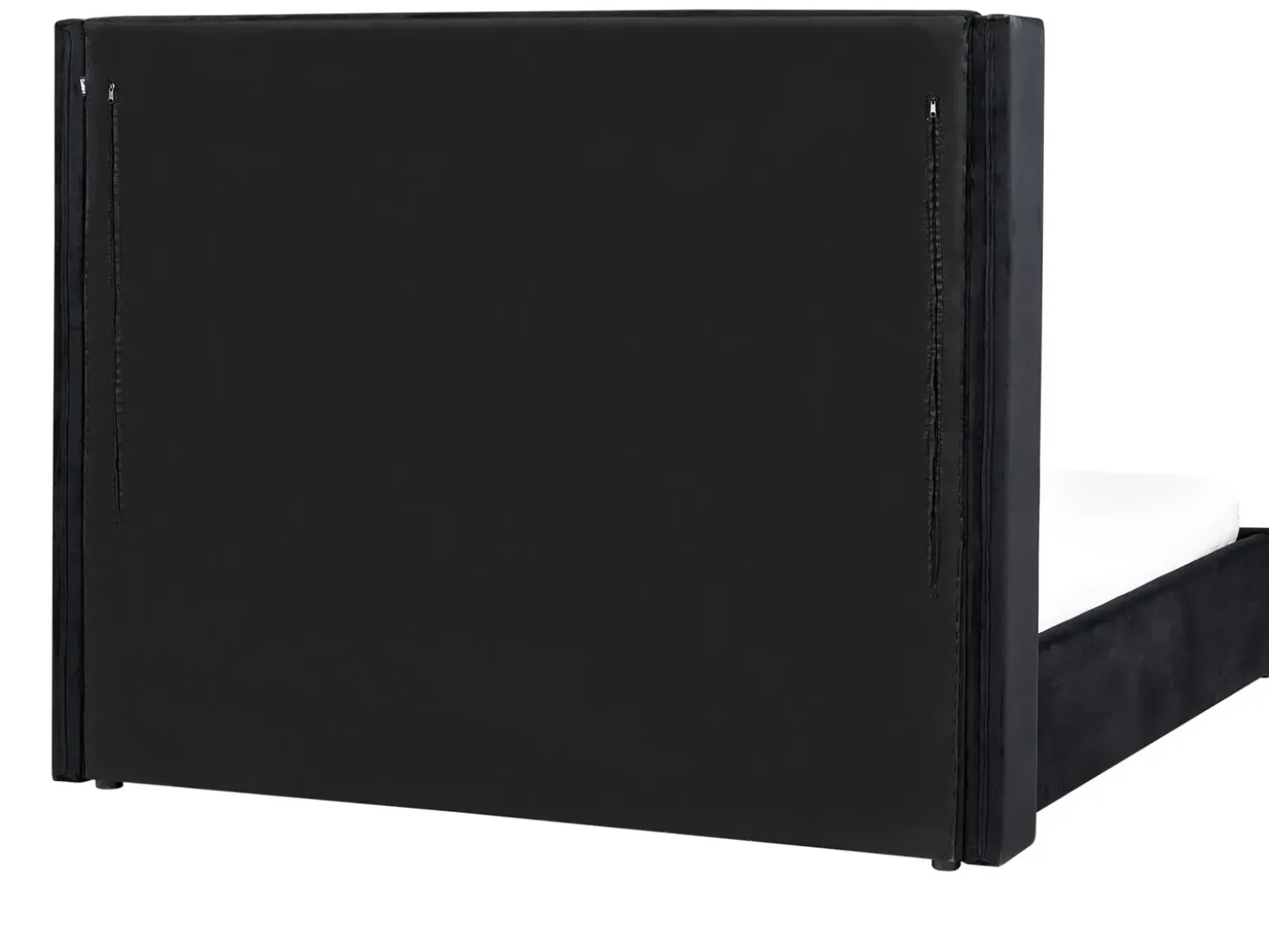 Outlet LUBBON Welur Czarny 160 x 200 cm Łóżka Tapicerowane|Łóżka Podwójne