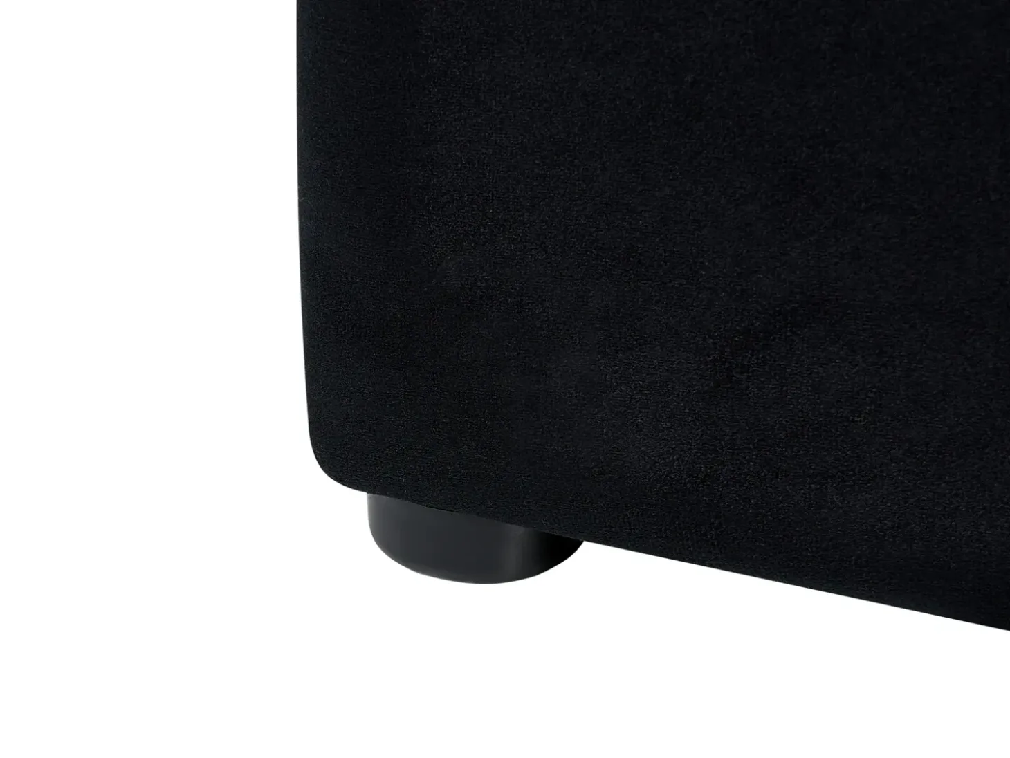 Outlet LUBBON Welur Czarny 160 x 200 cm Łóżka Tapicerowane|Łóżka Podwójne