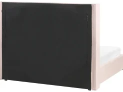 Hot LUBBON Welur Pastelowy róż 160 x 200 cm Łóżka Tapicerowane|Łóżka Podwójne
