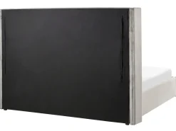 Clearance LUBBON Welur Jasnoszary 180 x 200 cm Łóżka Tapicerowane|Łóżka Podwójne