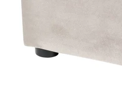 Outlet Łóżko z pojemnikiem LUBBON Welur Beżowoszary 140 x 200 cm Łóżka Tapicerowane|Łóżka Podwójne