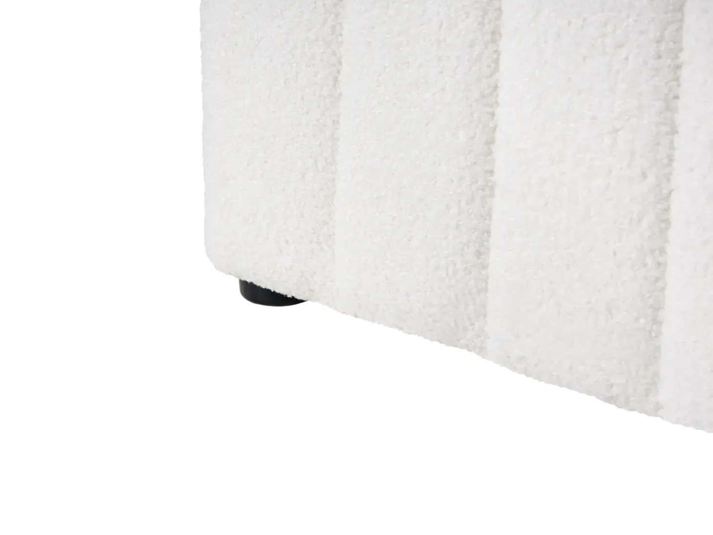 Outlet LUNAN Boucle Biały 180 x 200 cm Łóżka Tapicerowane|Łóżka Podwójne