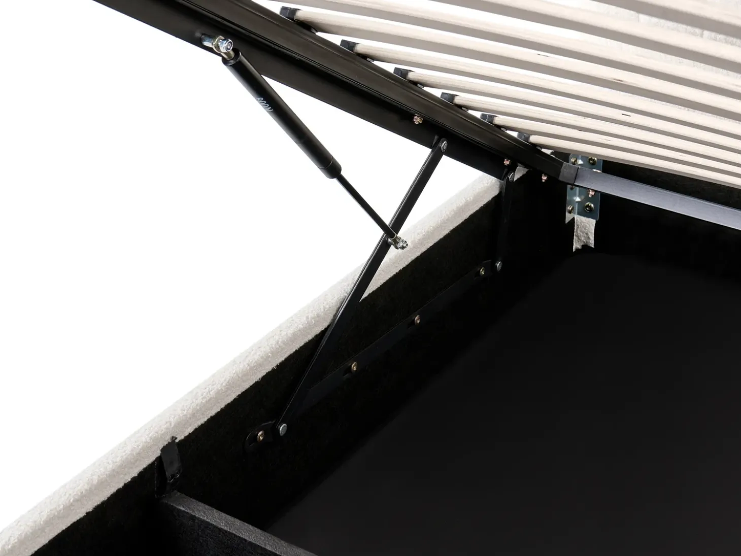 Outlet LUNAN Boucle Biały 180 x 200 cm Łóżka Tapicerowane|Łóżka Podwójne