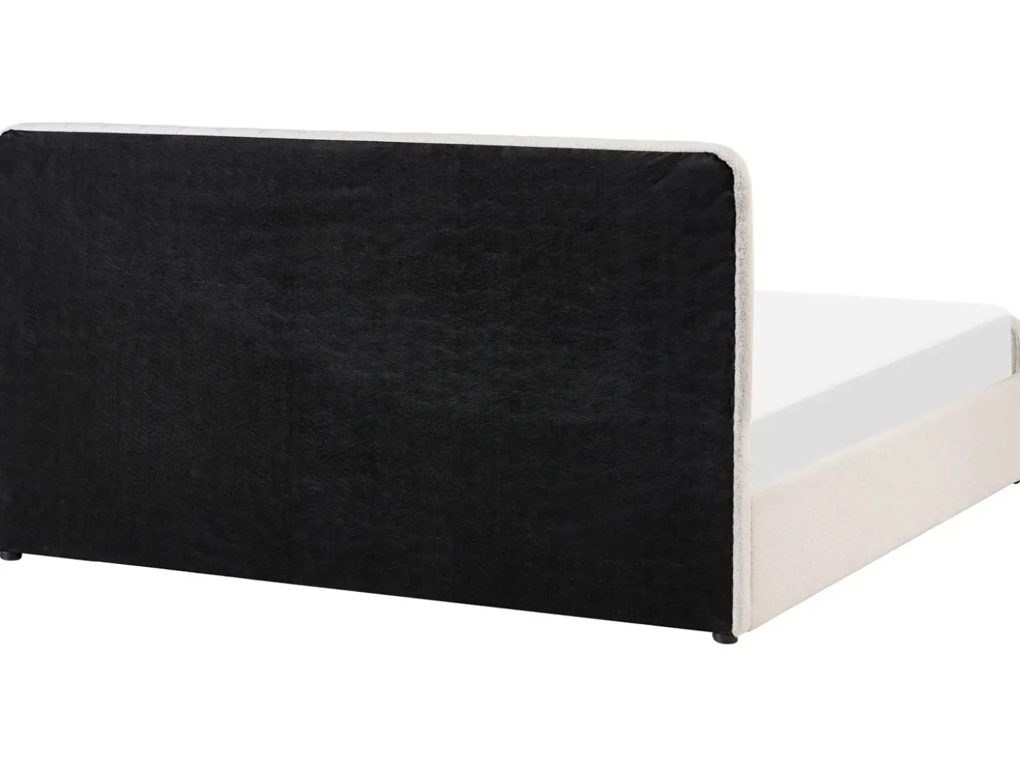 Outlet LUNAN Boucle Biały 180 x 200 cm Łóżka Tapicerowane|Łóżka Podwójne