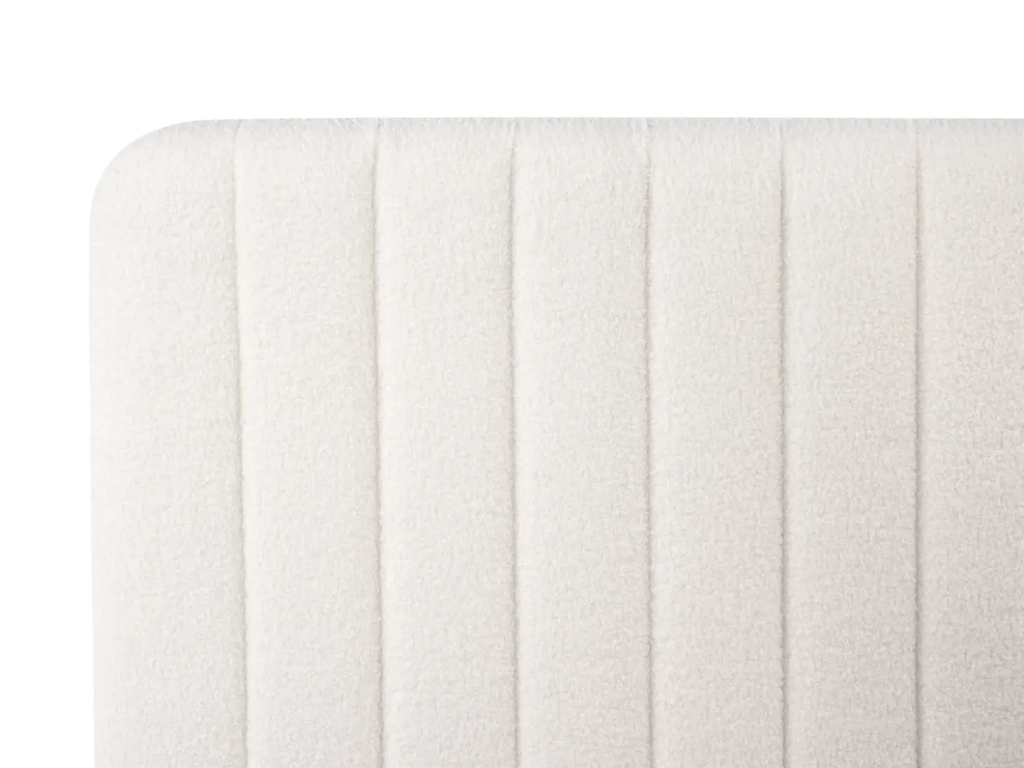 Outlet LUNAN Boucle Biały 180 x 200 cm Łóżka Tapicerowane|Łóżka Podwójne