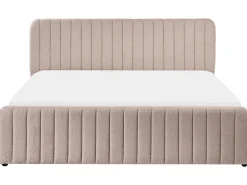 Discount LUNAN Boucle Beżowy 180 x 200 cm Łóżka Tapicerowane|Łóżka Podwójne