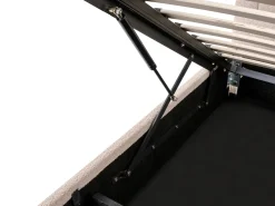 Discount LUNAN Boucle Beżowy 180 x 200 cm Łóżka Tapicerowane|Łóżka Podwójne