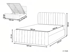 Discount LUNAN Boucle Beżowy 180 x 200 cm Łóżka Tapicerowane|Łóżka Podwójne