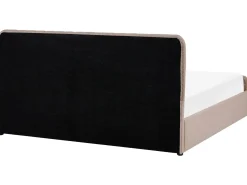 LUNAN Boucle Beżowoszary 180 x 200 cm Łóżka Tapicerowane|Łóżka Podwójne