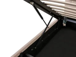 LUNAN Boucle Beżowoszary 180 x 200 cm Łóżka Tapicerowane|Łóżka Podwójne