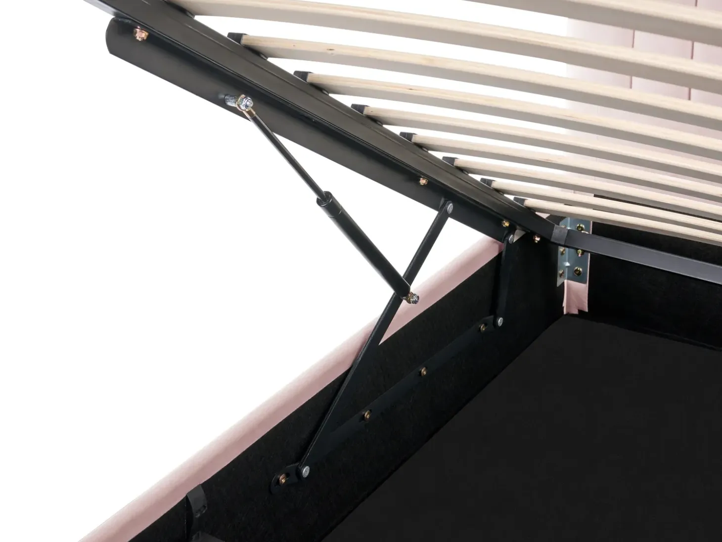 Outlet LUNAN Pastelowy róż 180 x 200 cm Łóżka Tapicerowane|Łóżka Podwójne