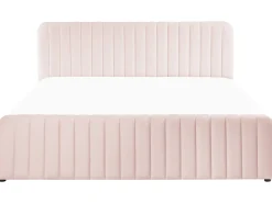 Outlet LUNAN Pastelowy róż 180 x 200 cm Łóżka Tapicerowane|Łóżka Podwójne