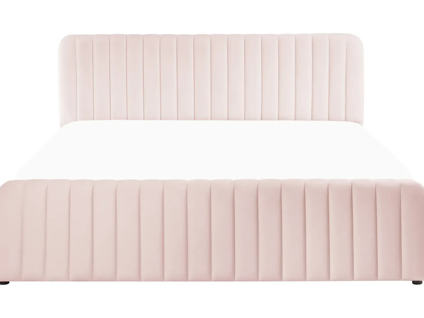 Outlet LUNAN Pastelowy róż 180 x 200 cm Łóżka Tapicerowane|Łóżka Podwójne