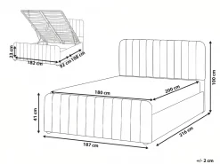 Outlet LUNAN Pastelowy róż 180 x 200 cm Łóżka Tapicerowane|Łóżka Podwójne